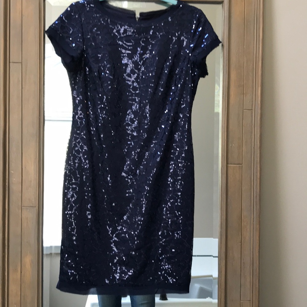 Navy sequin cocktail dress